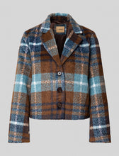 Lade das Bild in den Galerie-Viewer, Smith & Soul Cropped Jacke im Allover-Look mit Reverskragen in bleu melange