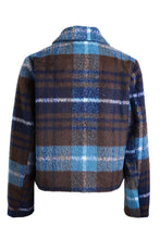 Lade das Bild in den Galerie-Viewer, Smith &amp; Soul Cropped Jacke im Allover-Look mit Reverskragen in bleu melange
