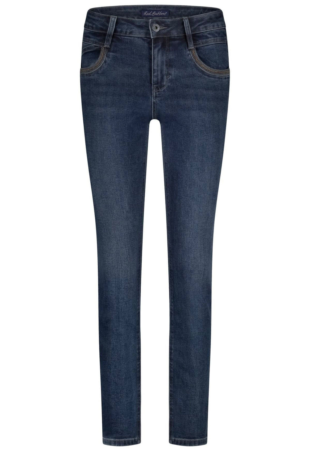 Red Button Sissy Grey/ Blue Denim & Embro ,col. Grey / Blue